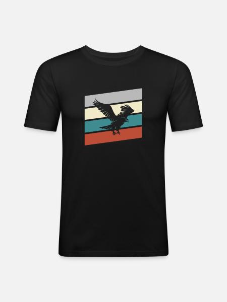 Adler Retro - Men's Slim Fit T-Shirt - black