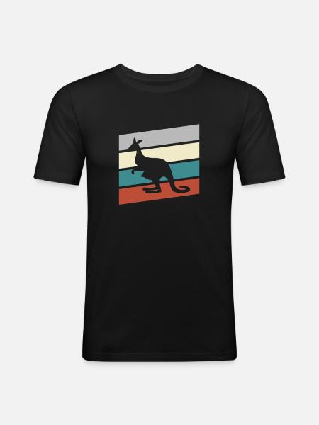 Kangourou Rétro - T-shirt près du corps Homme - noir