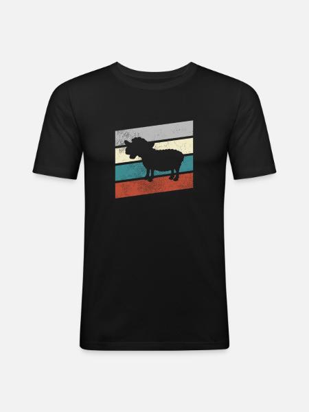 Sheep Retro - Men's Slim Fit T-Shirt - black