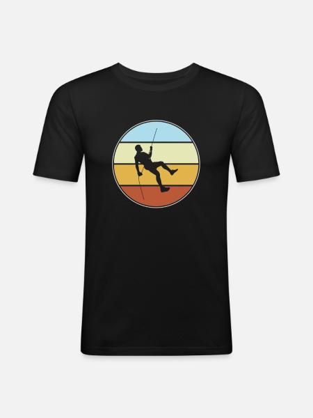 Climbing Retro - Men's Slim Fit T-Shirt - black