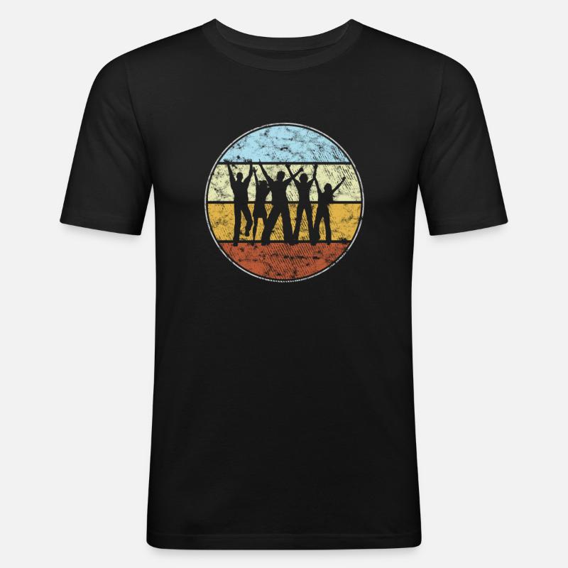 Tanzen Retro - Männer Slim Fit T-Shirt - Schwarz