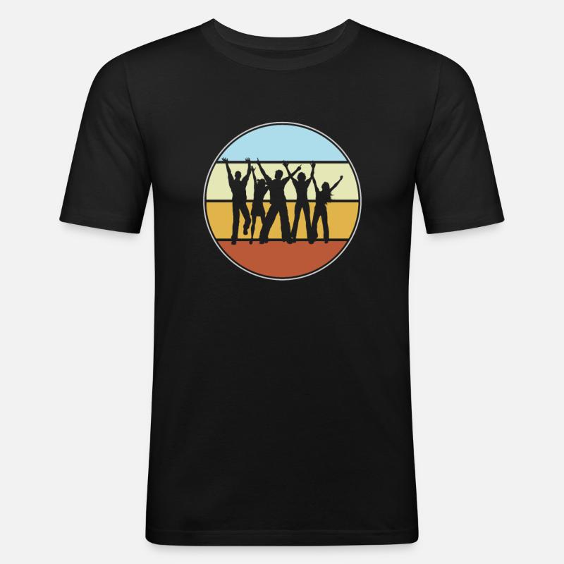 Tanzen Retro - Männer Slim Fit T-Shirt - Schwarz