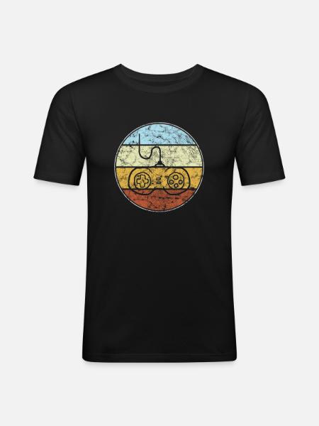 Gaming Retro - Men's Slim Fit T-Shirt - black