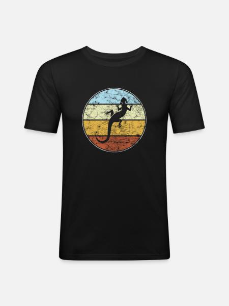 Lizard Retro - Men's Slim Fit T-Shirt - black