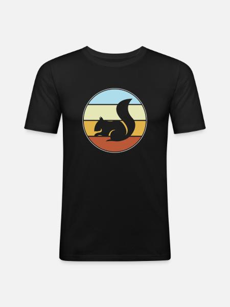 Squirrel Retro - Men's Slim Fit T-Shirt - black