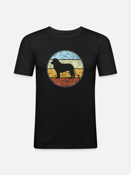 Lion retro - Men's Slim Fit T-Shirt - black