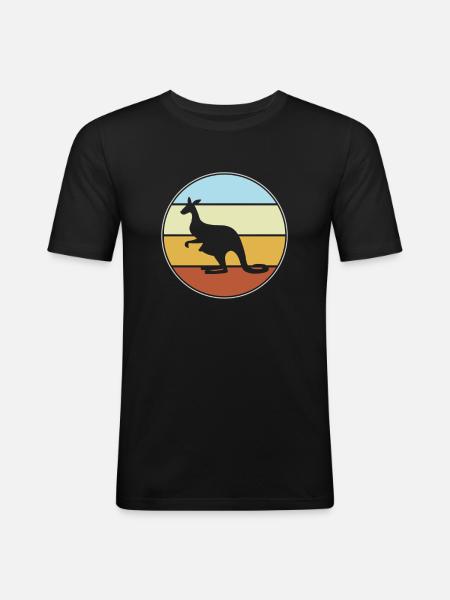 Kangourou Rétro - T-shirt près du corps Homme - noir
