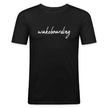 Wakeboarding - Männer Slim Fit T-Shirt - Schwarz - Vorne - Nik (191cm)