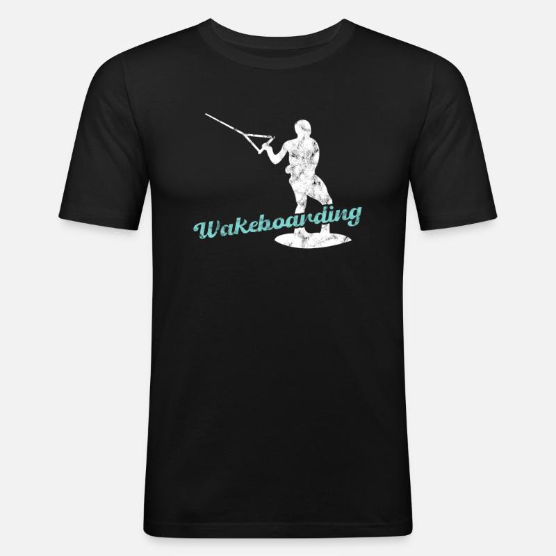 Wakeboarding - Männer Slim Fit T-Shirt - Schwarz