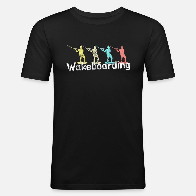 Wakeboarding - Männer Slim Fit T-Shirt - Schwarz