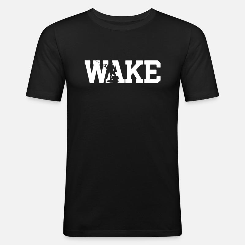 Wakeboarding - Männer Slim Fit T-Shirt - Schwarz