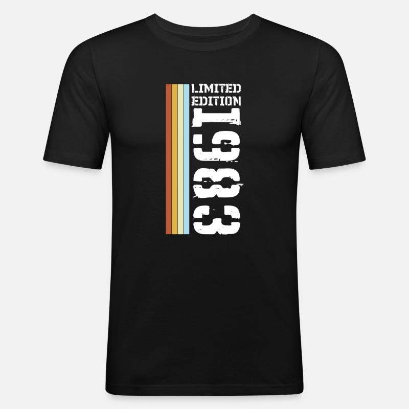 Limited Edition Retro 1983 - Männer Slim Fit T-Shirt - Schwarz