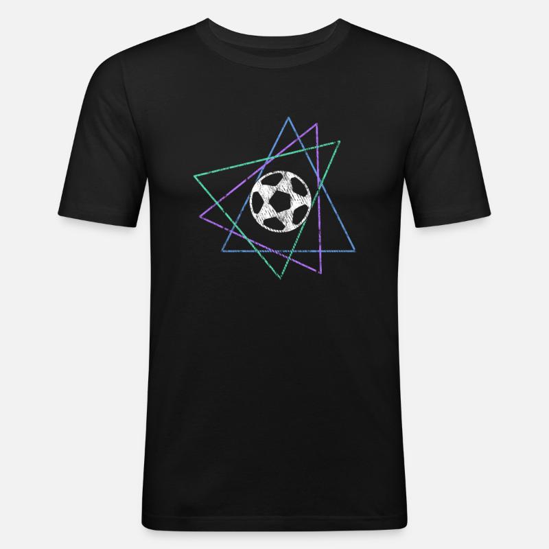 Fußball - Männer Slim Fit T-Shirt - Schwarz