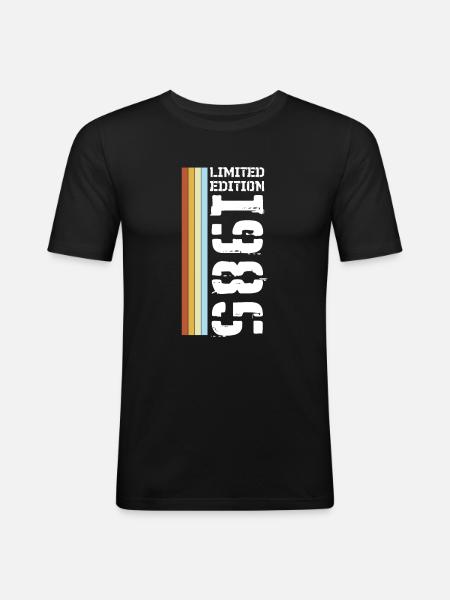 Limited Edition Retro 1985 - Men's Slim Fit T-Shirt - black