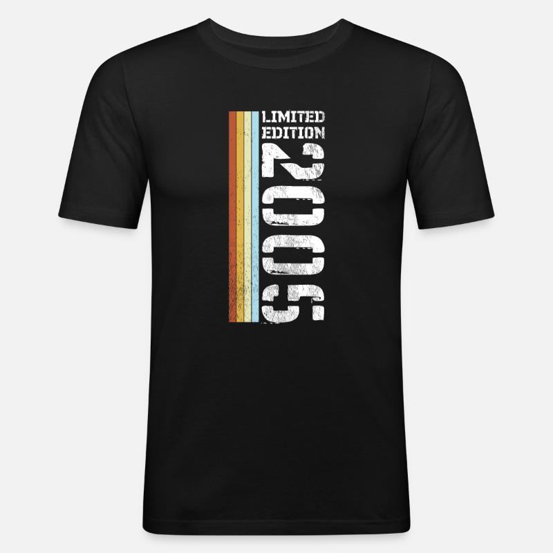 Limited Edition Retro 2005 - Männer Slim Fit T-Shirt - Schwarz