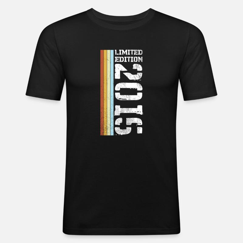 Limited Edition Retro 2015 - Männer Slim Fit T-Shirt - Schwarz