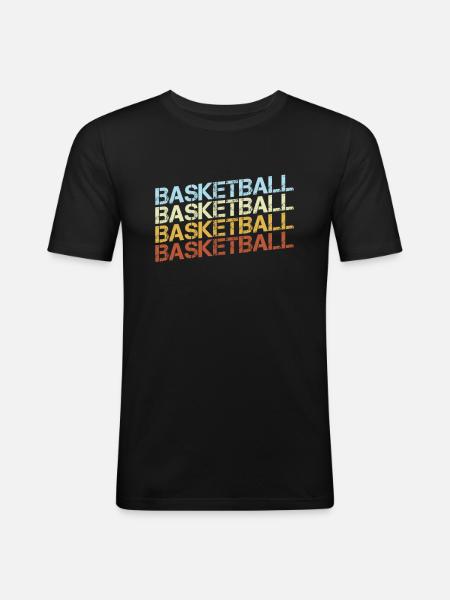 Basketball Retro - Men's Slim Fit T-Shirt - black