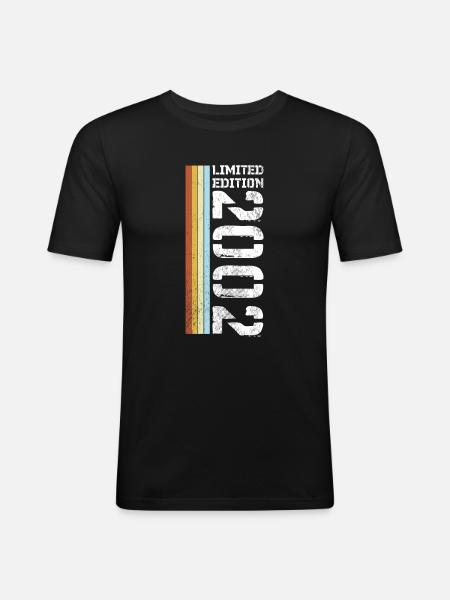 Limited Edition Retro 2002 - Männer Slim Fit T-Shirt - Schwarz