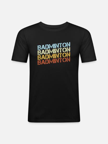 Badminton Retro - Men's Slim Fit T-Shirt - black