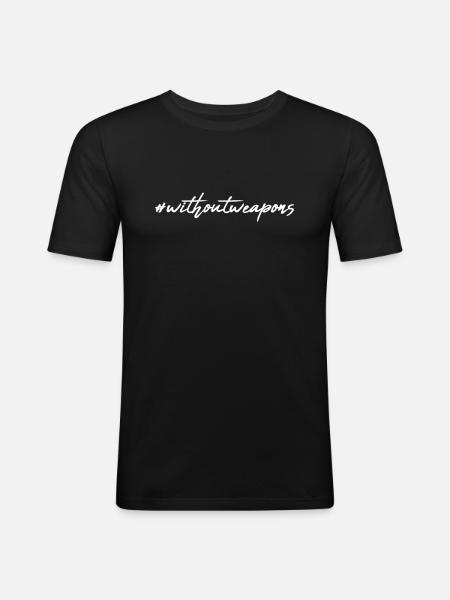 Anti weapons lettering - Men's Slim Fit T-Shirt - black