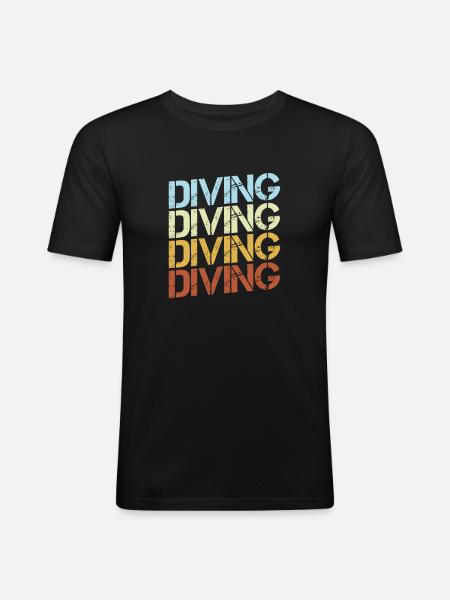 Diving Retro - Men's Slim Fit T-Shirt - black