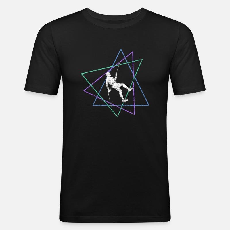 Klettern - Männer Slim Fit T-Shirt - Schwarz