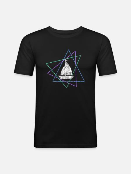 Segeln - Männer Slim Fit T-Shirt - Schwarz
