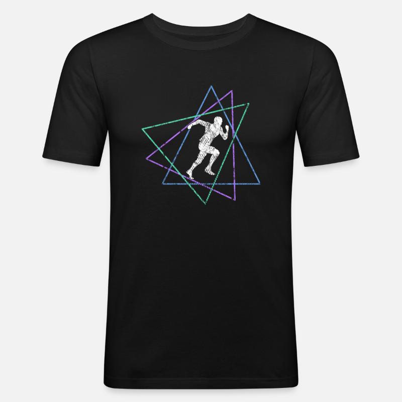 Joggen - Männer Slim Fit T-Shirt - Schwarz