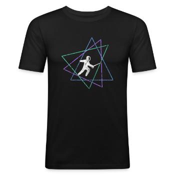 Fechten - Männer Slim Fit T-Shirt - Schwarz - Vorne - Nik (191cm)