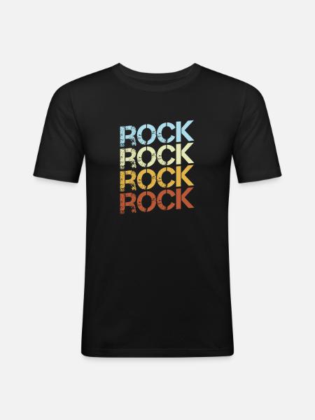 Rock Rétro - T-shirt près du corps Homme - noir