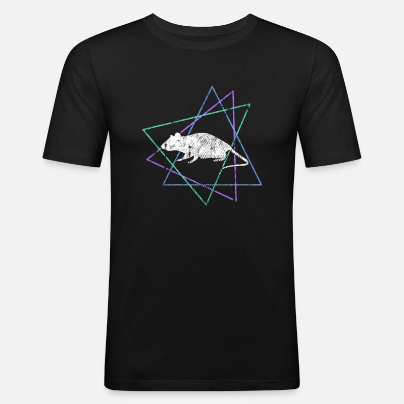 Maus - Männer Slim Fit T-Shirt - Schwarz
