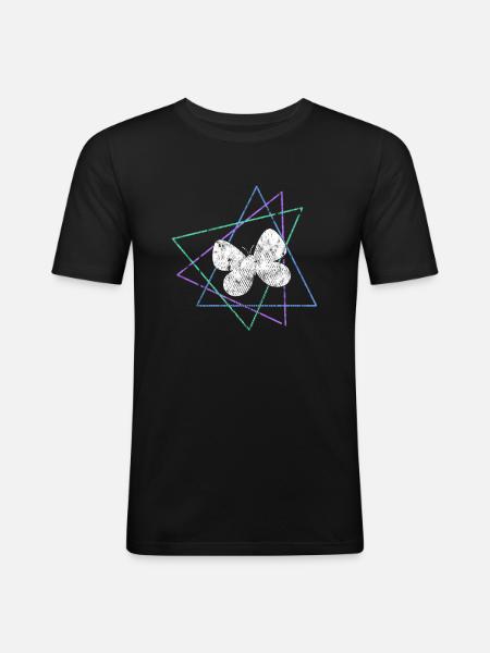 Papillon - T-shirt près du corps Homme - noir