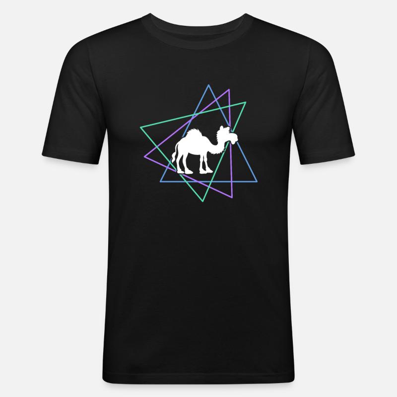 Dromedar - Männer Slim Fit T-Shirt - Schwarz
