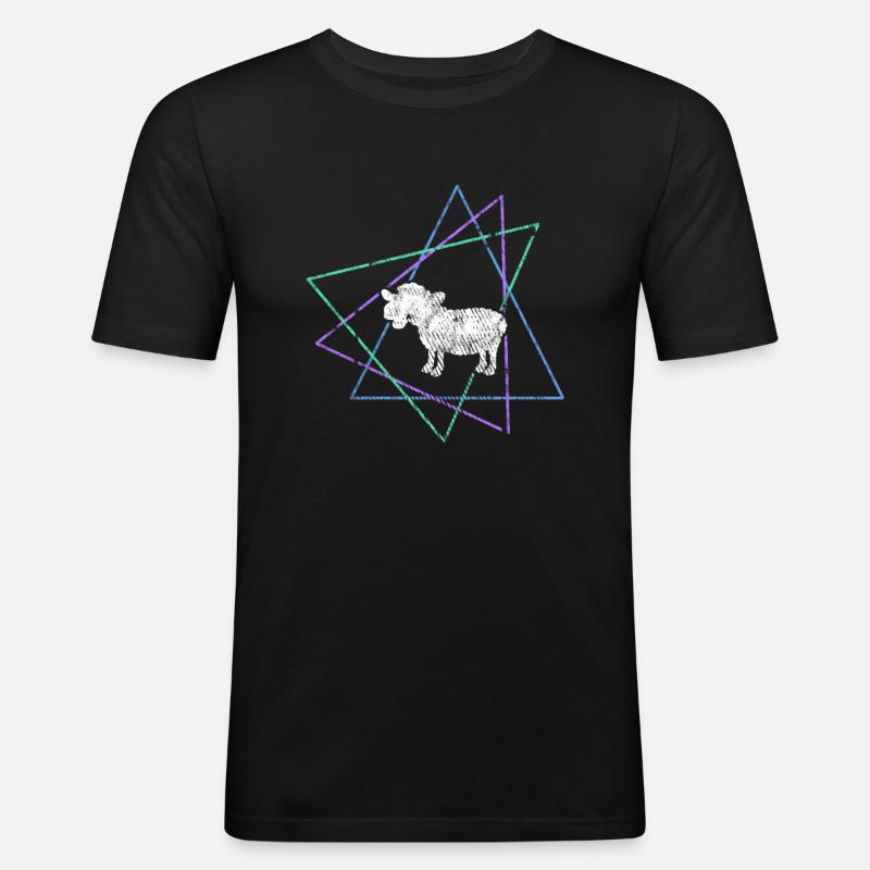 Schaf - Männer Slim Fit T-Shirt - Schwarz