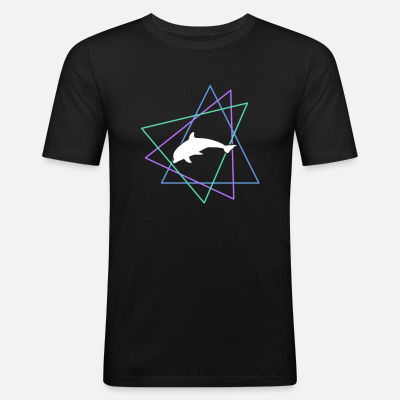 Delfin - Männer Slim Fit T-Shirt - Schwarz