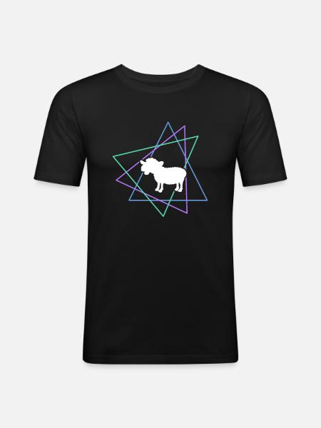 Mouton - T-shirt près du corps Homme - noir
