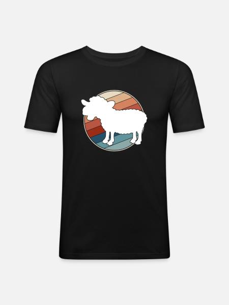 Sheep Retro - Men's Slim Fit T-Shirt - black