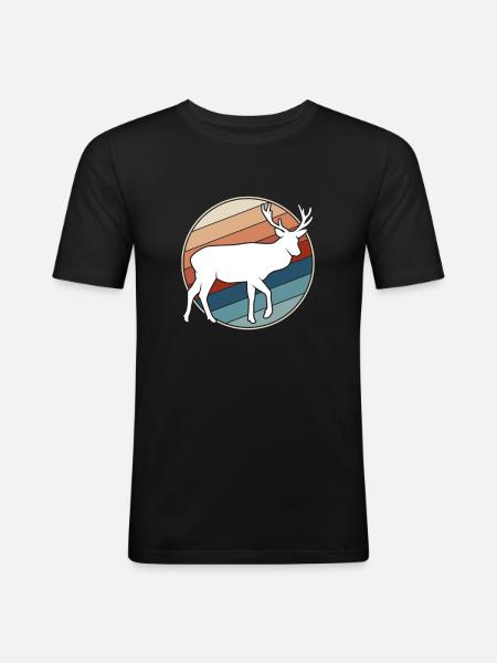 Deer Retro - Men's Slim Fit T-Shirt - black