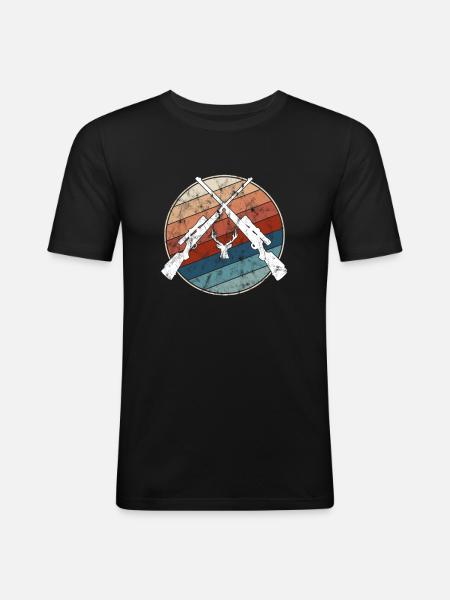 Hunting Retro - Men's Slim Fit T-Shirt - black