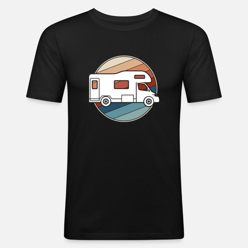 Camping Retro - Men's Slim Fit T-Shirt - black
