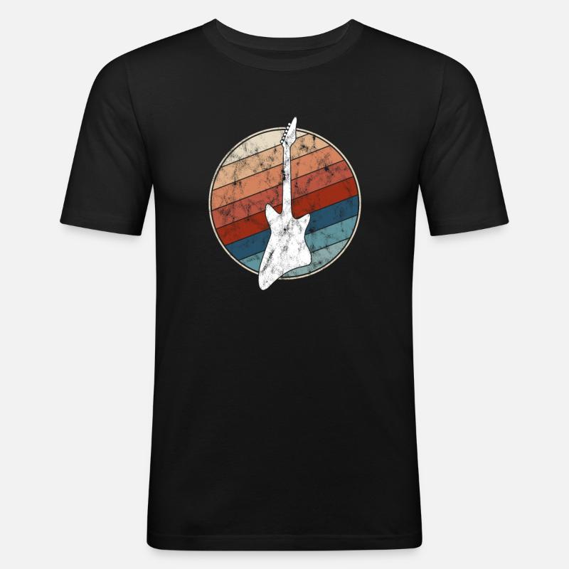 Rock retro - Männer Slim Fit T-Shirt - Schwarz