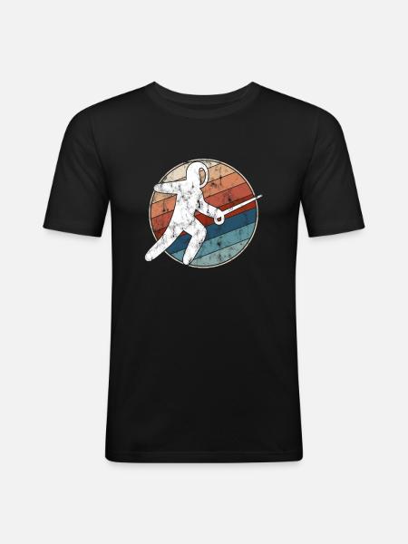 Fencing Retro - Men's Slim Fit T-Shirt - black