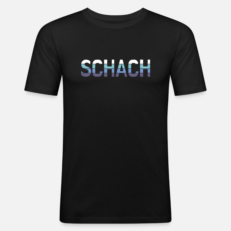 Schach - Männer Slim Fit T-Shirt - Schwarz