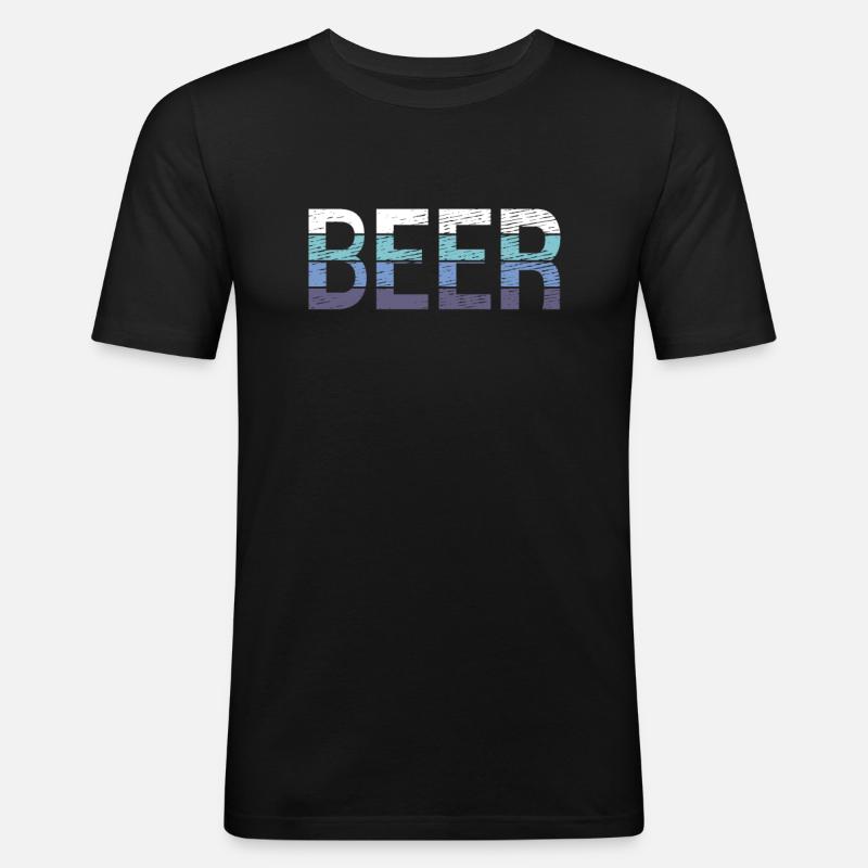 Bier - Männer Slim Fit T-Shirt - Schwarz