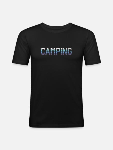 camping - Men's Slim Fit T-Shirt - black