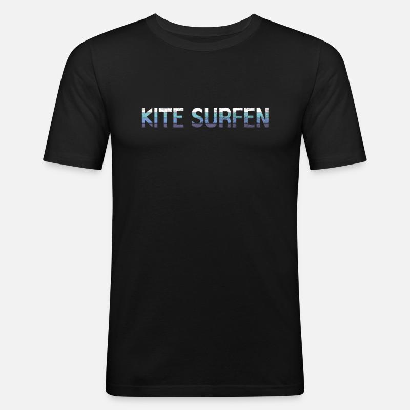 Kite - Männer Slim Fit T-Shirt - Schwarz