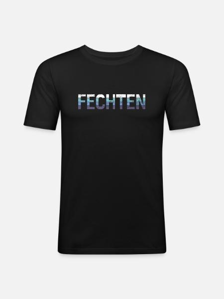 Fechten - Männer Slim Fit T-Shirt - Schwarz
