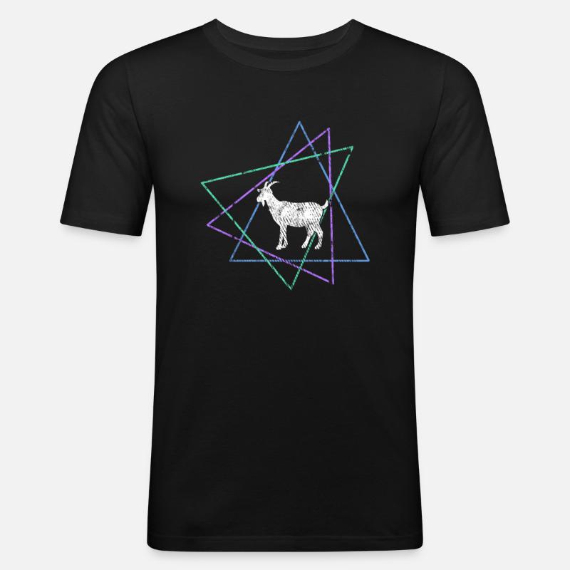 Ziege - Männer Slim Fit T-Shirt - Schwarz