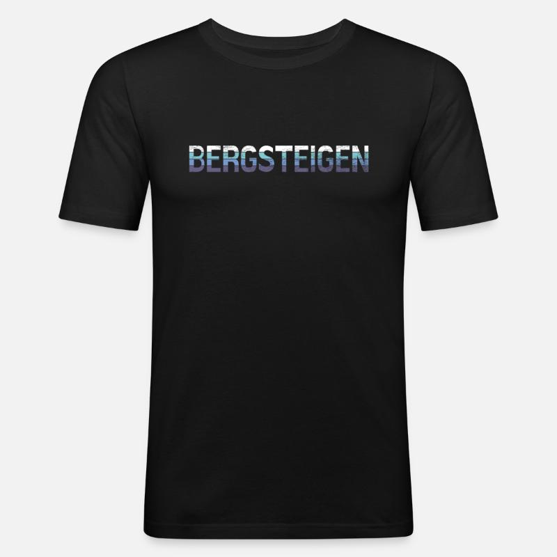 Bergsteigen - Männer Slim Fit T-Shirt - Schwarz
