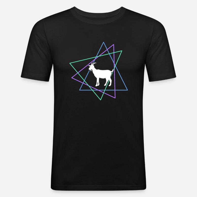 Ziege - Männer Slim Fit T-Shirt - Schwarz